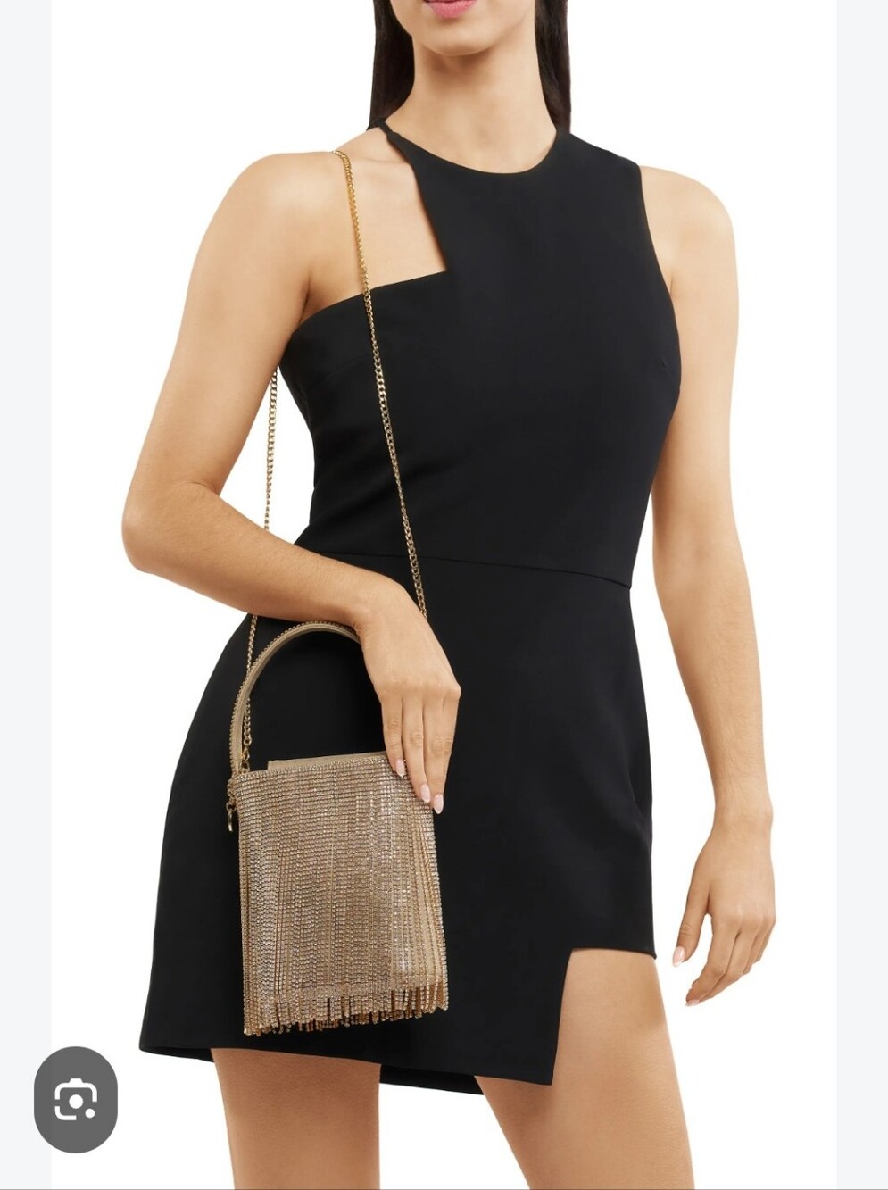 Olga Berg Gold Rhinestone Fringe Crossbody Bag Nwot Retsil $129